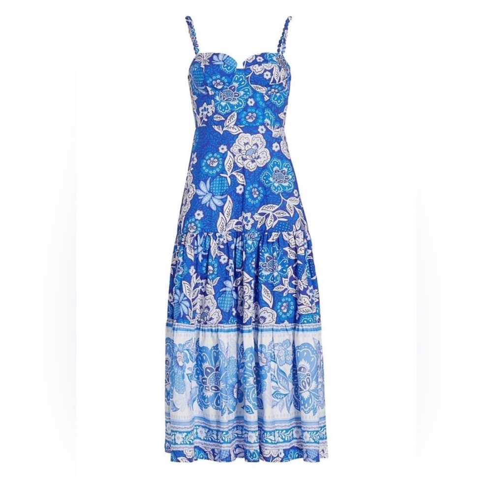 FARM Rio EUC Full Of Flowers Sweetheart Midi-Dress Size M